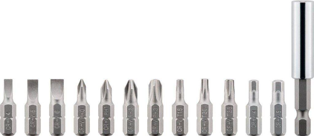 set surubelnita cu clichet 12biti crv 3x capete plane 4mm 5mm 6mm 4x phillips ph0 ph1 ph2 ph3 3x torx t15 t20 t25 2x hexagonale 2