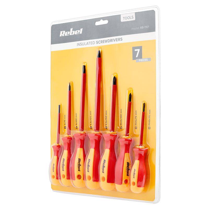 set surubelnite izolate 1000v 7buc rebel 3