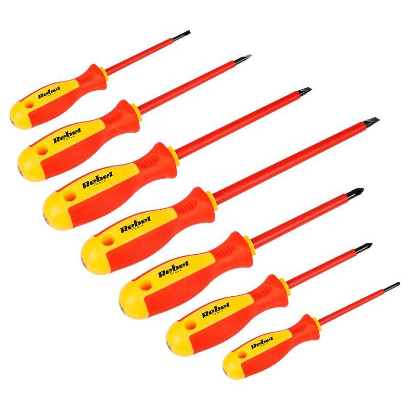 set surubelnite izolate 1000v 7buc rebel