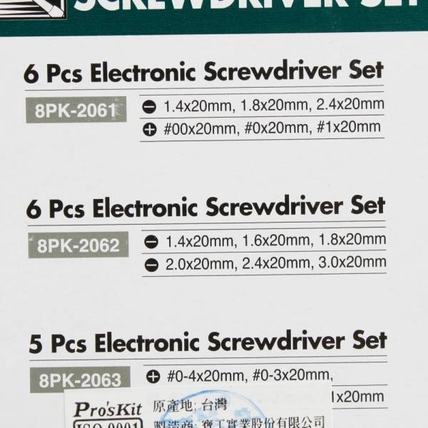 set surubelnite pentru electronisti 6buc proskit 8