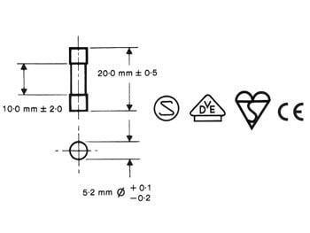sigurante fuzibile rapide sticla 5x20mm 25a 10buc velleman 1