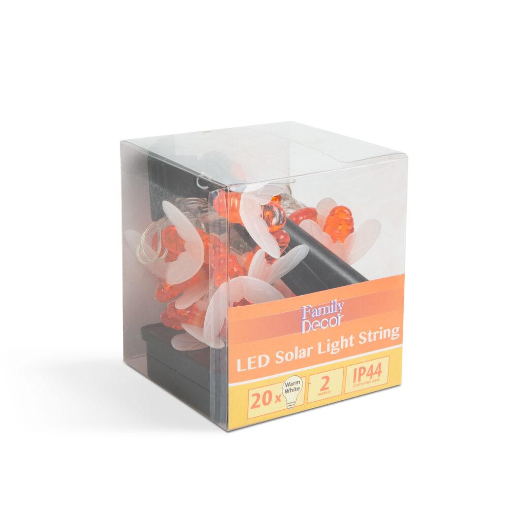 sir de lumina solara ip44 led albina 23m 20 led alb cald 2