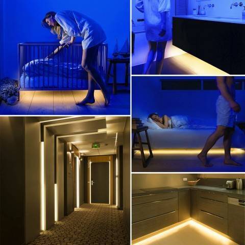 sir led alb cald 2700k cu senzor de miscare phenom 2