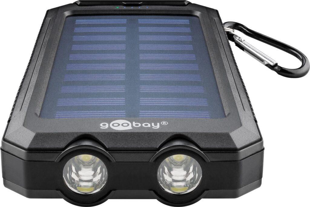 solar powerbank 8000mah cu lanterna led busola rezistent la socuri si apa goobay