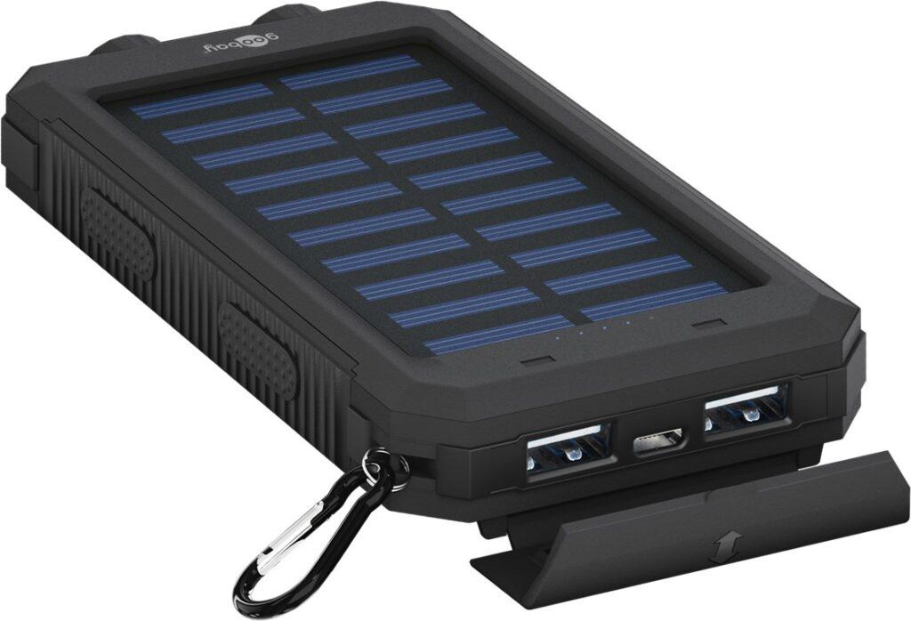 solar powerbank 8000mah cu lanterna led busola rezistent la socuri si apa goobay 6