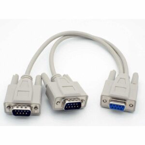splitter vga 15 pini tata la 2x vga mama 15 pini crem