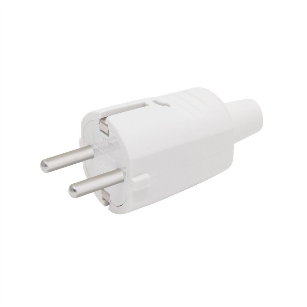 stecher 250v 50hz 16a schuko tata alb