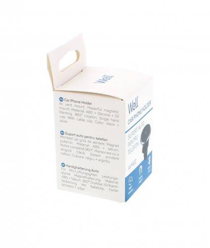 suport auto magnetic pentru telefon cu prindere la ventilatie well 3