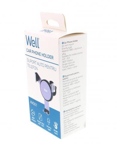 suport auto pentru telefon cu prindere la ventilatie well 4