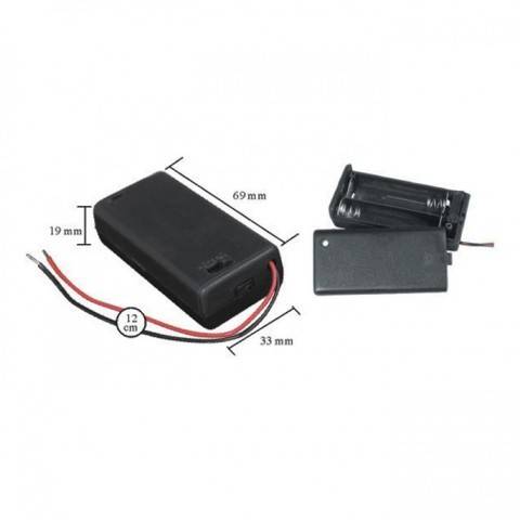 suport baterii 2buc aa cu fir capac si intrerupator 1