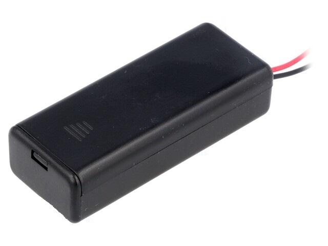 suport baterii 2x aaa montare cu capac terminal cabluri 150mm keystone 2489 1