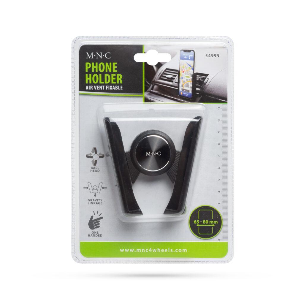 suport de telefon cu fixare in grilajul de aerisire auto negru mnc 4