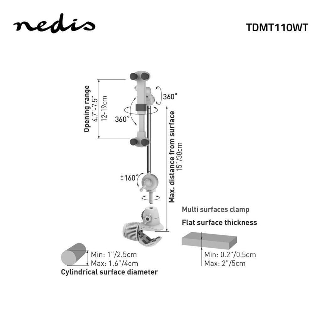 suport pentru tableta si smartphone 4 12 reglabil rotire 360 nedis 2