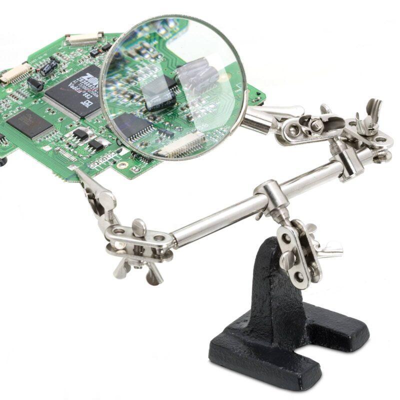 suport placa circuit imprimat cu lupa marire 2x fahrenheit 1