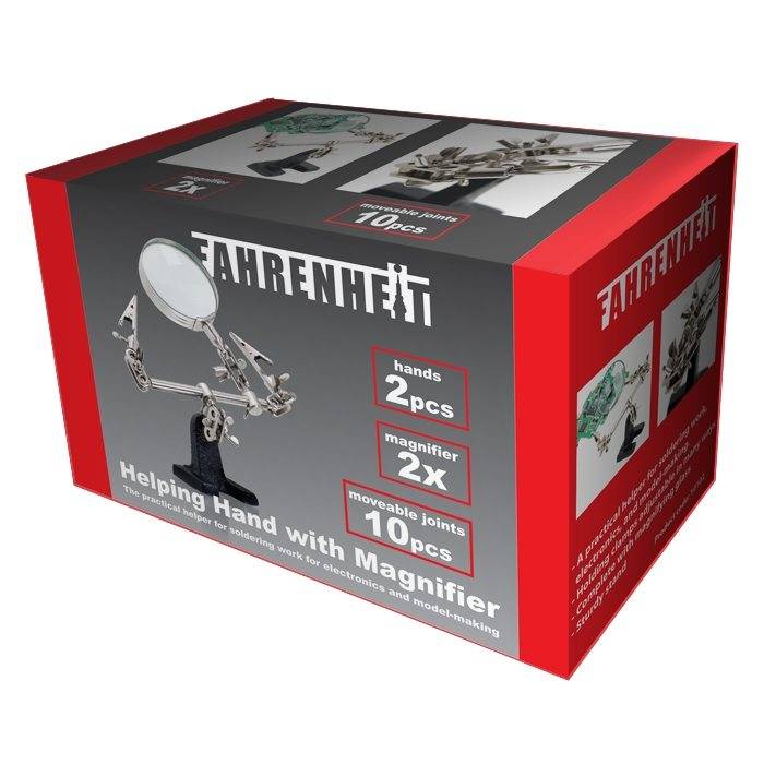 suport placa circuit imprimat cu lupa marire 2x fahrenheit 3