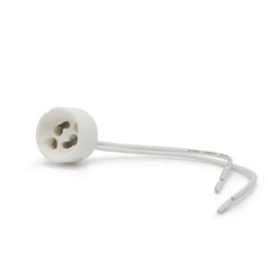 suport soclu bec gu10 ceramic cu fir 15cm