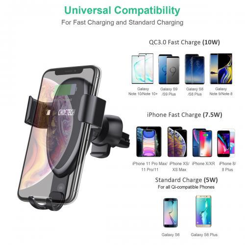 suport telefon cu incarcare wireless 10w 75w 5w choetech t536 s 2