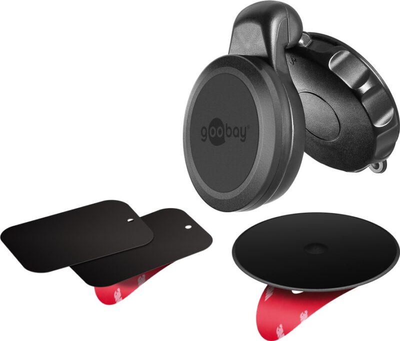 suport telefon magnetic cu ventuza pentru parbriz sau bordul auto goobay 1