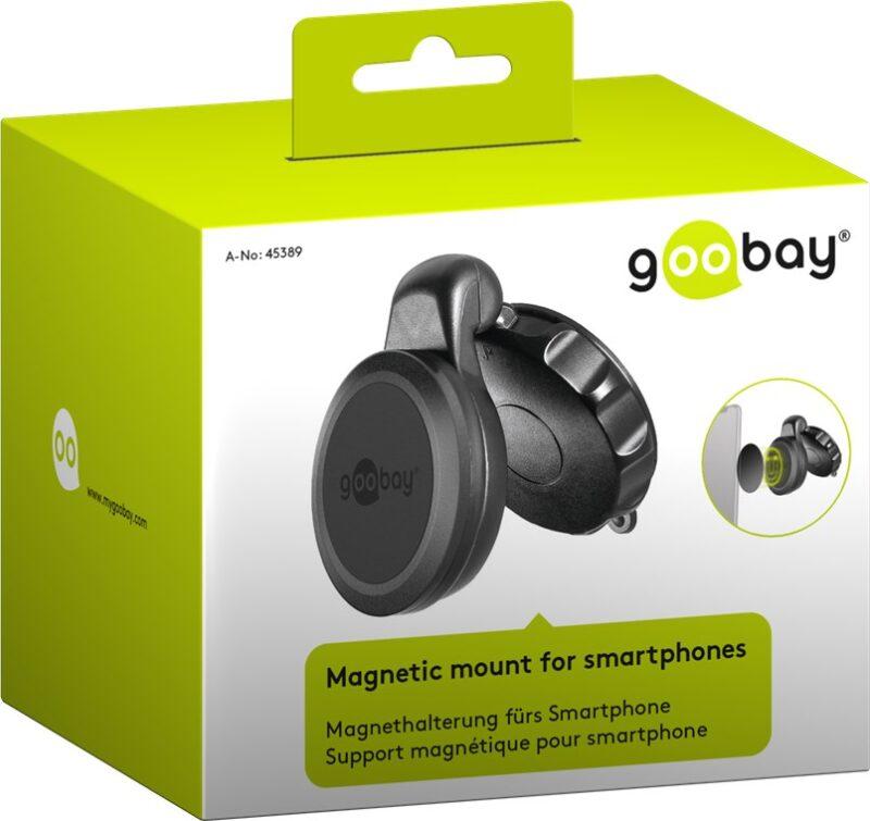 suport telefon magnetic cu ventuza pentru parbriz sau bordul auto goobay 10