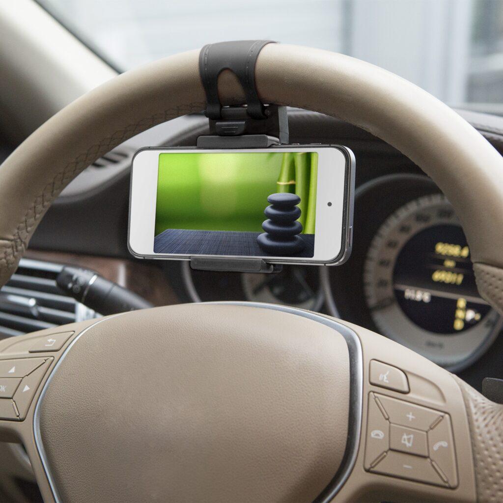 suport telefon pentru volan negru