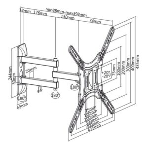 suport tv de perete 23 55 inch cabletech 1