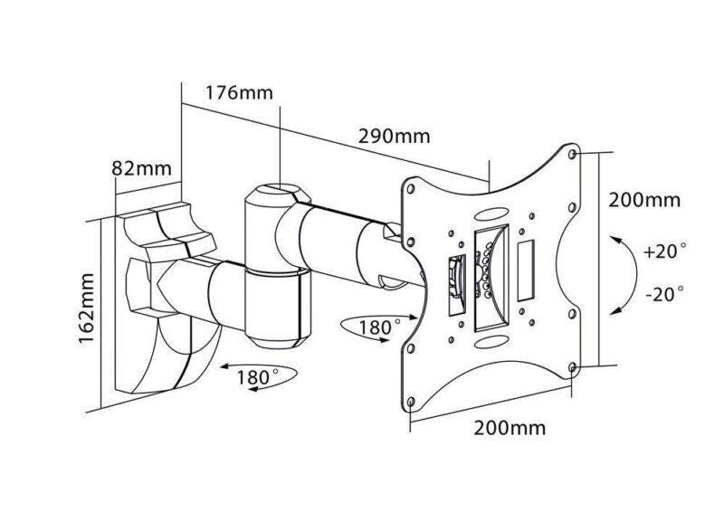 suport tv easyscope 43 107cm 30kg 2 brate goobay 1