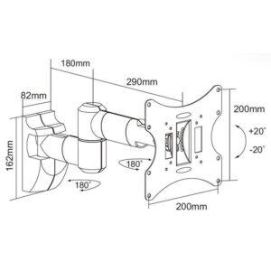 suport tv led 23 42 inch 30kg silver cabletech 1