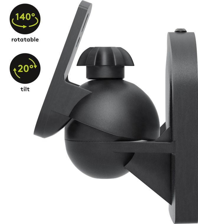 suport universal difuzor goobay 2buc pe perete regblabil 35kg negru 3