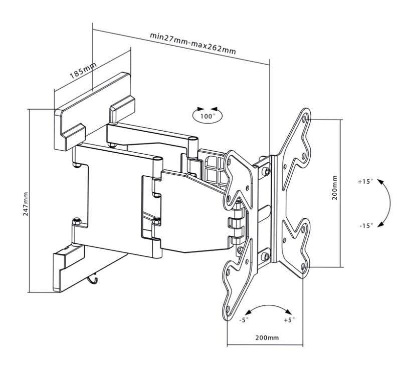 suport universal pt lcd 17 42 inch max 30kg goobay 2