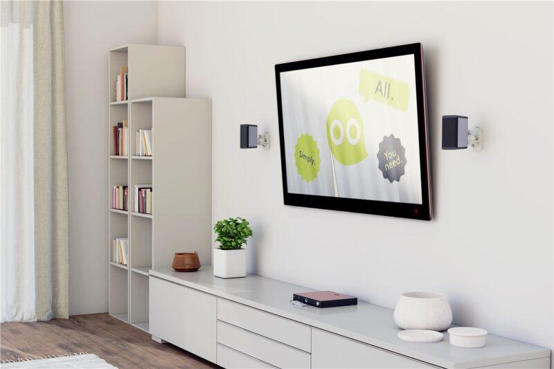 suporti difuzoare universal 2buc goobay pe perete regblabil 35kg alb 2