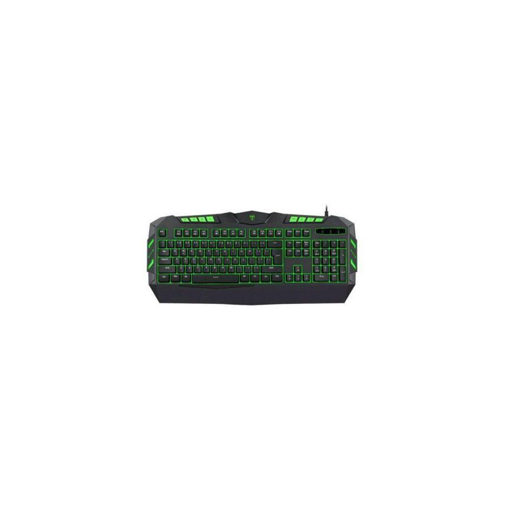 tastatura gaming t dagger torpedo neagra iluminata rosu verde glaben 1