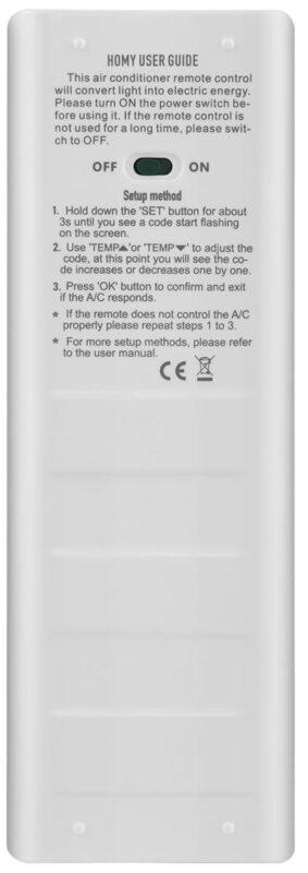 telecomanda universala pentru aparate de aer conditionat well homy cu panou solar 5