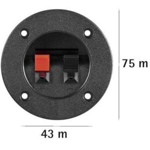 terminal difuzor 2 poli push rotund 75mm pe panou goobay 1