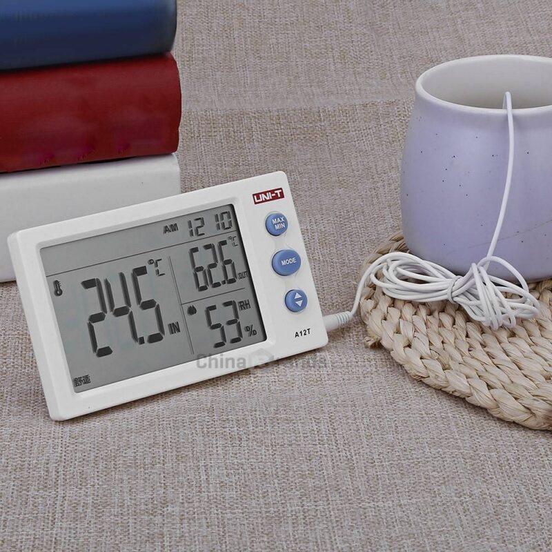 termohigrometru digital cu sonda temperatura a12t uni t 1