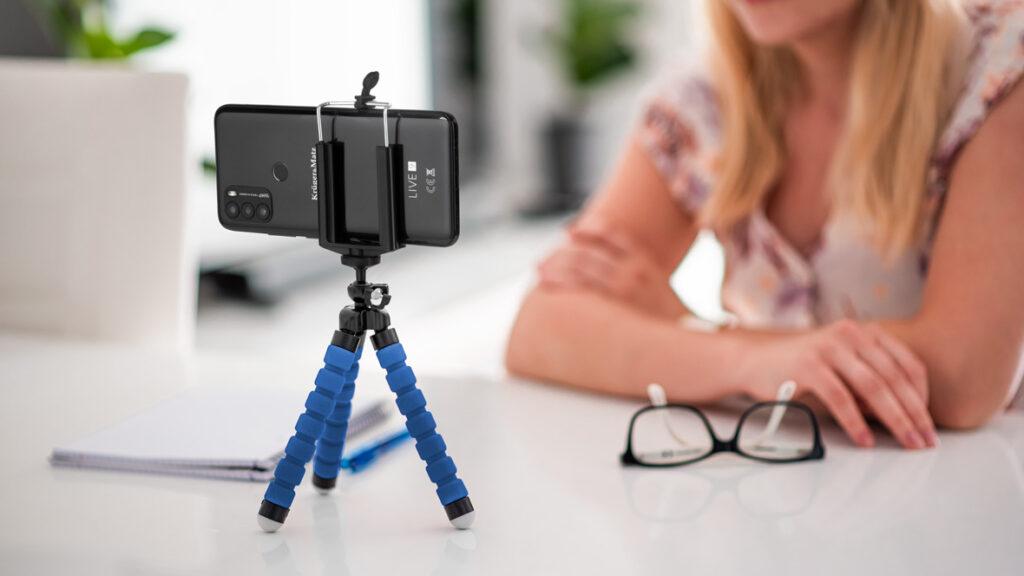 trepied pentru telefon camera albastru krugermatz 1
