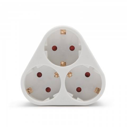 triplu stecher 3x schuko distribuitor triplu de perete cu impamantare delight 1