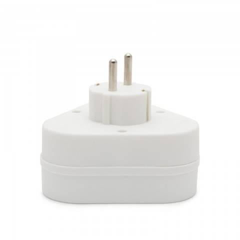 triplu stecher 3x schuko distribuitor triplu de perete cu impamantare delight 2