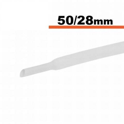 tub termocontractibil alb 50mm 25mm 05m