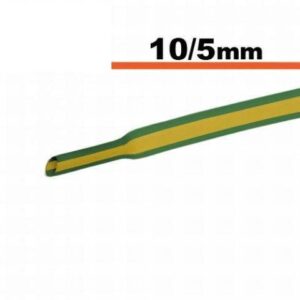 tub termocontractibil galben verde 10mm 5mm 05m