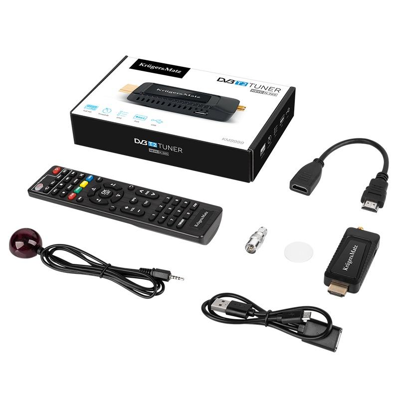 tuner dvb t2 hevc h265 hdmi krugermatz km9999 1