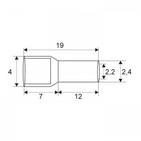 varf terminal cablu de 25 mm albastru 1