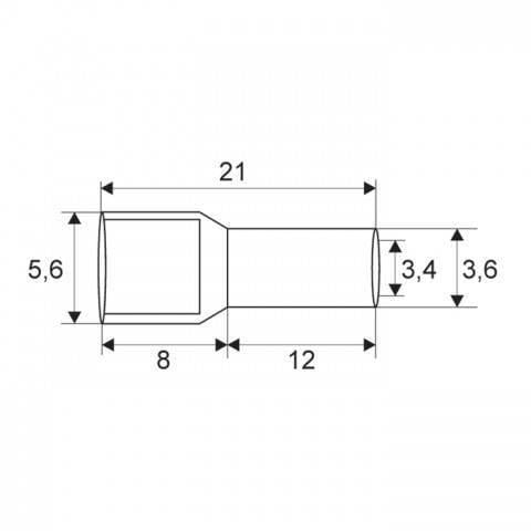 varf terminal cablu de 6 mm galben 1