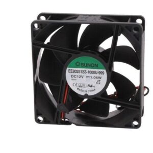 ventilator dc axial 12vdc 80x80x25 mm 5577m 3 h 28dba 2600rot min 24awg sunon ee80251s3 1000u 999
