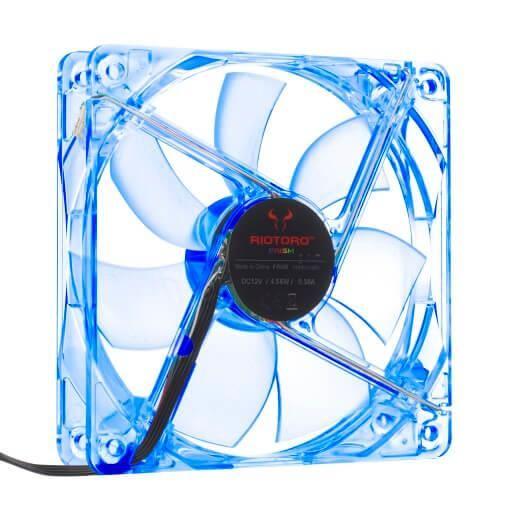 ventilator riotoro cross x clear classic 120mm iluminare albastra 2