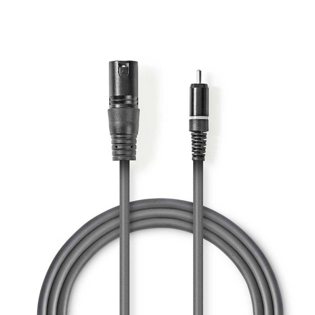 xlr rca audio cablu xlr 3pini tata rca tata 15m gri nedis 1