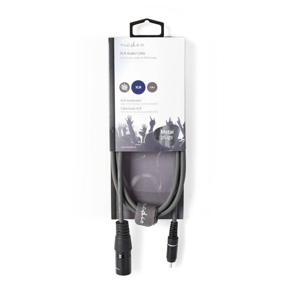 xlr rca audio cablu xlr 3pini tata rca tata 15m gri nedis