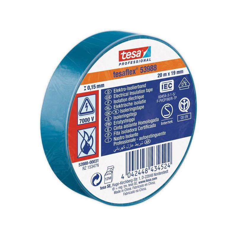 banda izolatoare tesaflex 20m albastru tesa