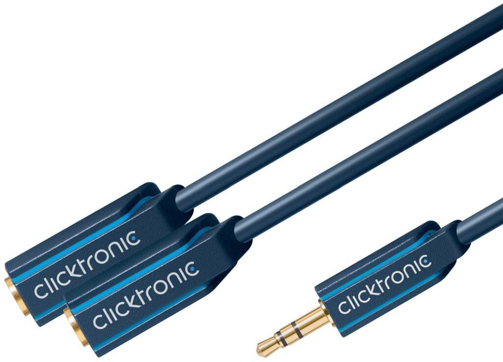 cablu adaptor profesional splitter jack 35 mm x2 ofc cupru ecranat 10cm clicktronic 5