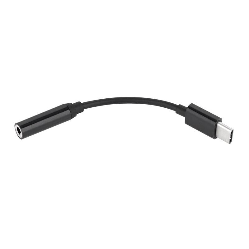 cablu adaptor usb type c jack 35 mm mama 10cm negru
