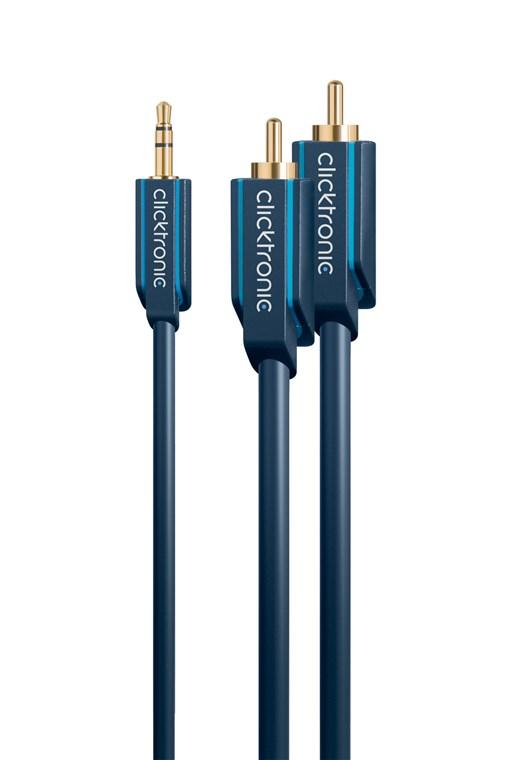 cablu audio profesional jack 35 mm 2x rca 2m 50ohm ofc cupru fara oxigen awg23 clicktronic 4